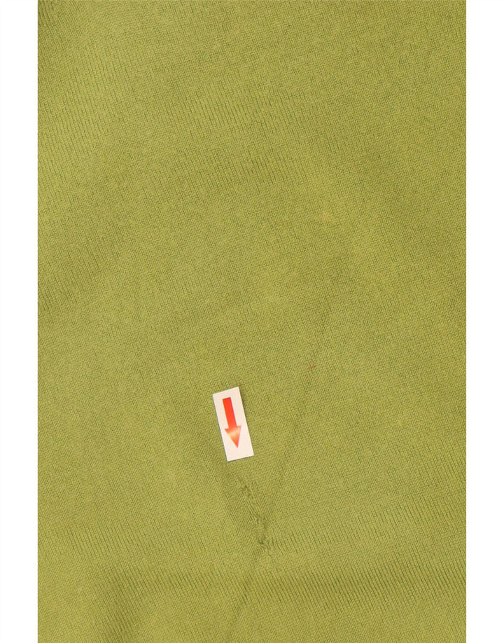 Suéter masculino Hackett com decote em V, lã merino verde médio