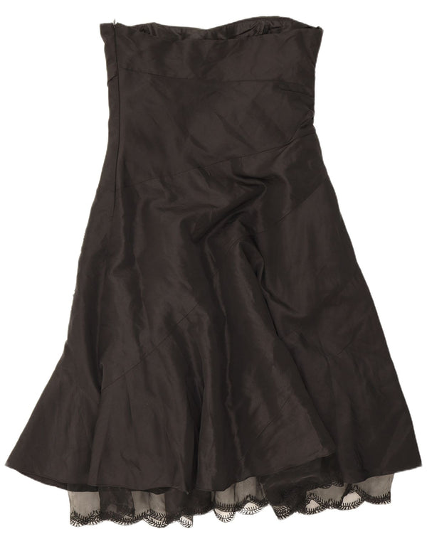 Endora Vestido feminino sem alças UK 12 Nylon floral preto médio