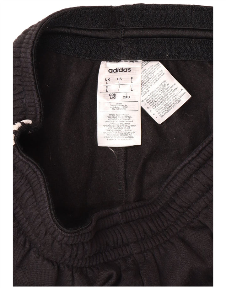 Calça de treino feminina ADIDAS UK 14 grande algodão preto