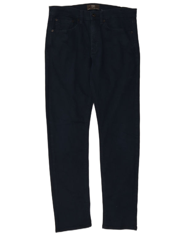 Marks & Spencer Mens Slim Jeans W32 L31 Azul Algodão
