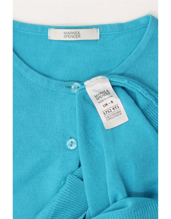 Suéter cardigã feminino Marks & Spencer Reino Unido 8 pequeno turquesa acrílico
