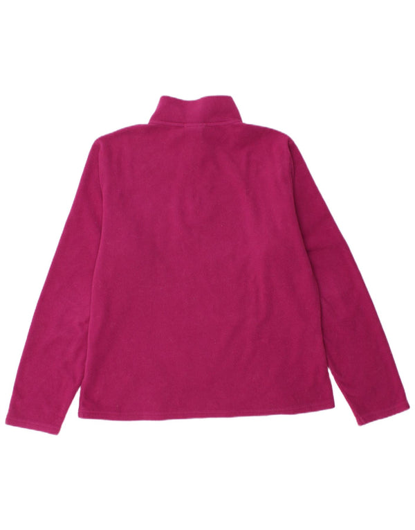 Suéter de lã feminino The North Face com zíper e gola UK 16 grande poliéster rosa