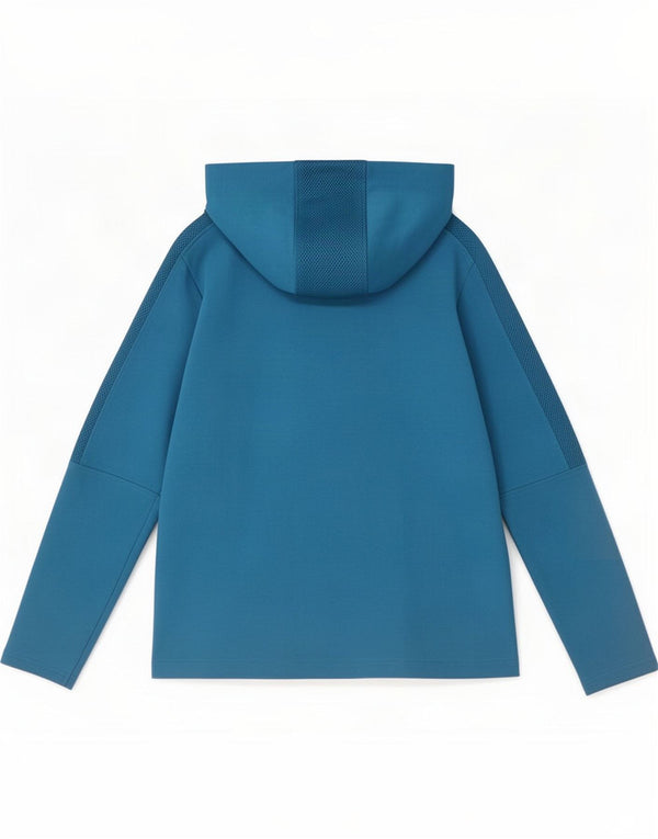 Suéter feminino Arena com capuz e zíper UK 12 azul médio