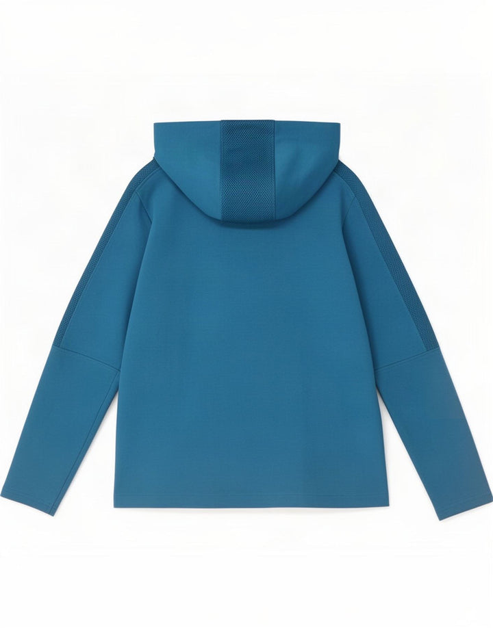 Suéter feminino Arena com capuz e zíper UK 12 azul médio