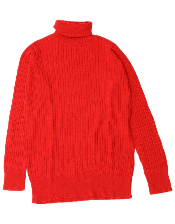 Zara Suéter feminino com gola redonda e gola redonda, Reino Unido 14, grande, vermelho