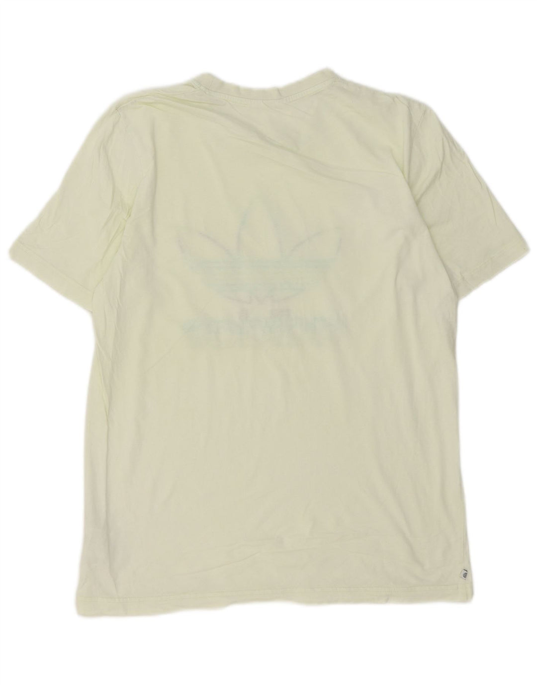 Adidas Mens Graphic T-Shirt Top Médio Algodão Amarelo