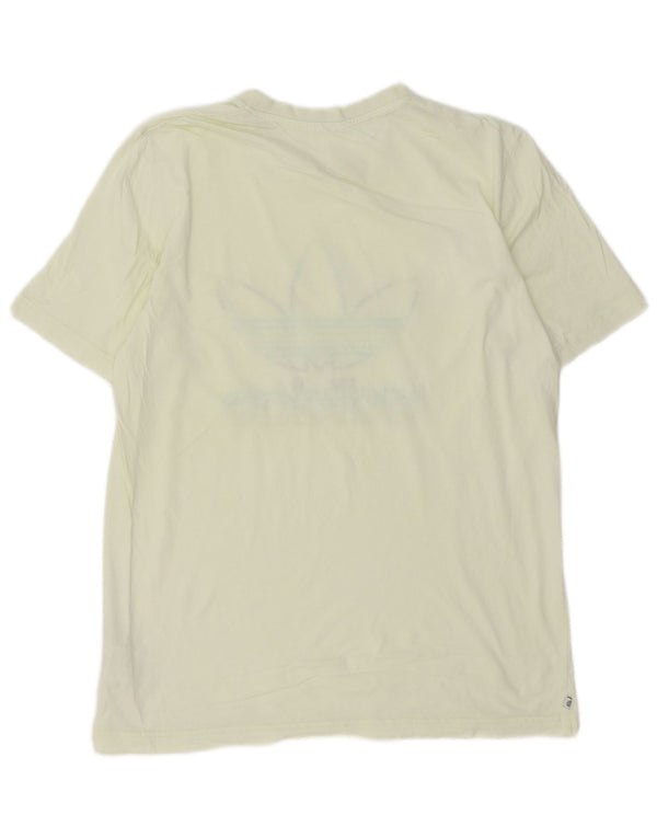 Adidas Mens Graphic T-Shirt Top Médio Algodão Amarelo