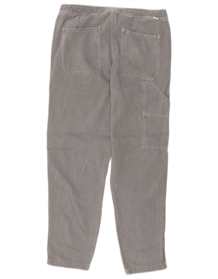 Calça cargo reta feminina ZARA grande W32 L29 algodão cinza