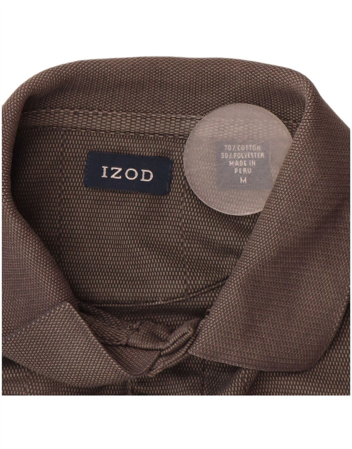 Camisa polo masculina Izod algodão cinza médio
