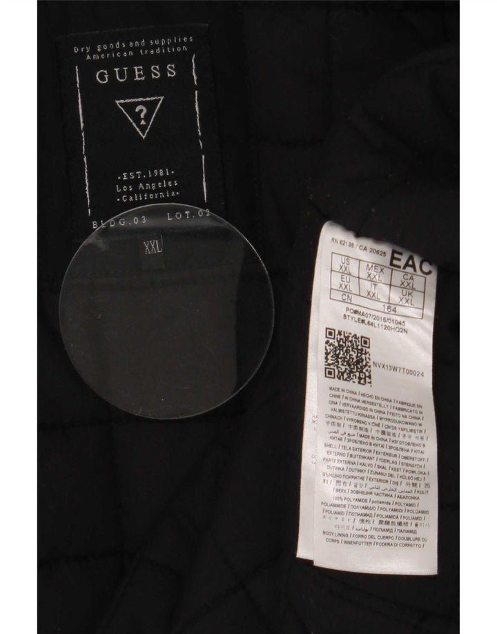 Casaco Parka com Capuz Guess Boys 13-14 Anos 2XL Preto Poliamida