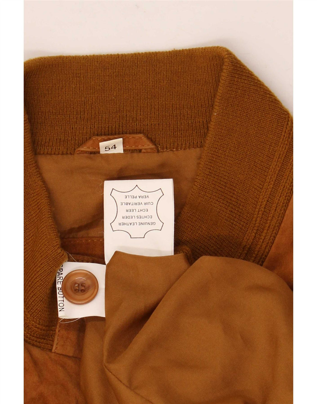 Jaqueta bomber masculina vintage de camurça IT 54 2XL couro marrom