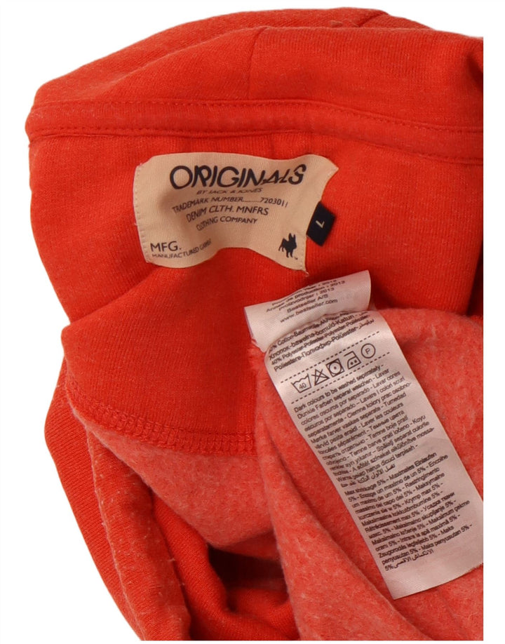 Suéter masculino JACK & JONES com gola redonda e algodão laranja grande
