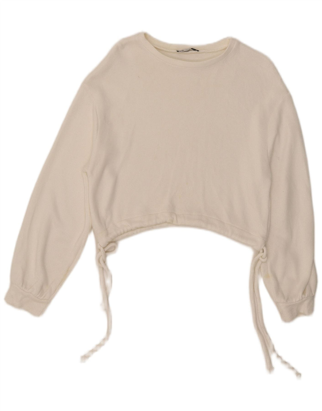 Zara Womens Crop Sweatshirt Jumper Reino Unido 10 Pequeno Branco