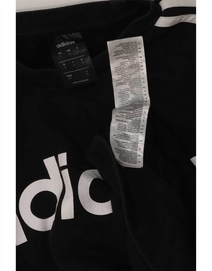 Adidas Mens Graphic Moletom Jumper Pequeno Algodão Preto