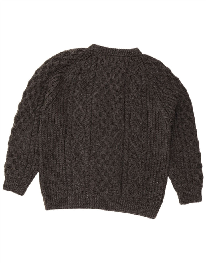 Suéter vintage masculino com gola redonda XL cinza