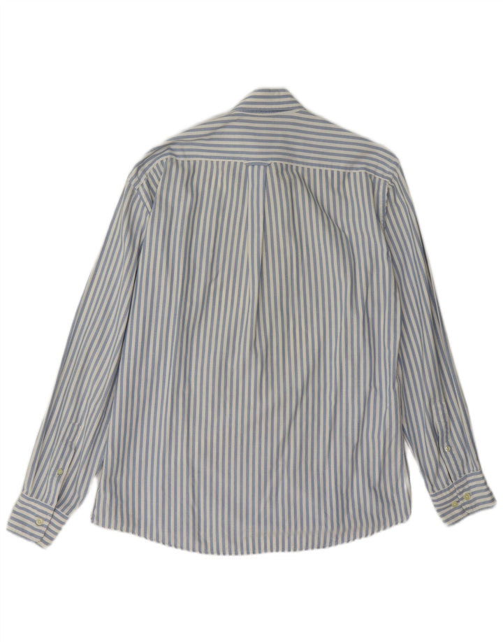 Camisa masculina Gant Regular Fit de algodão listrado azul médio