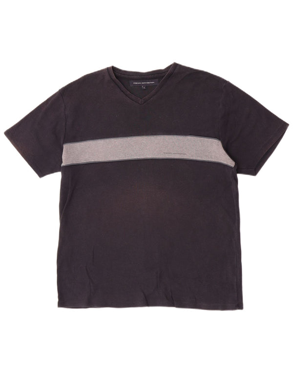 Camiseta feminina de manga curta French Connection grande azul marinho