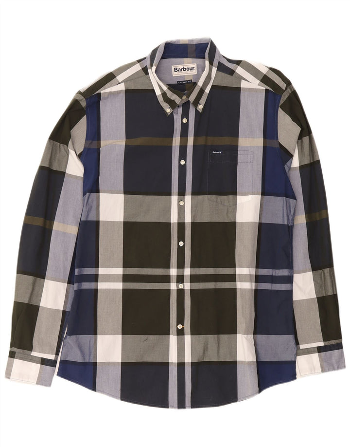 Camisa masculina Barbour Tailored Fit XL de algodão xadrez multicolorido