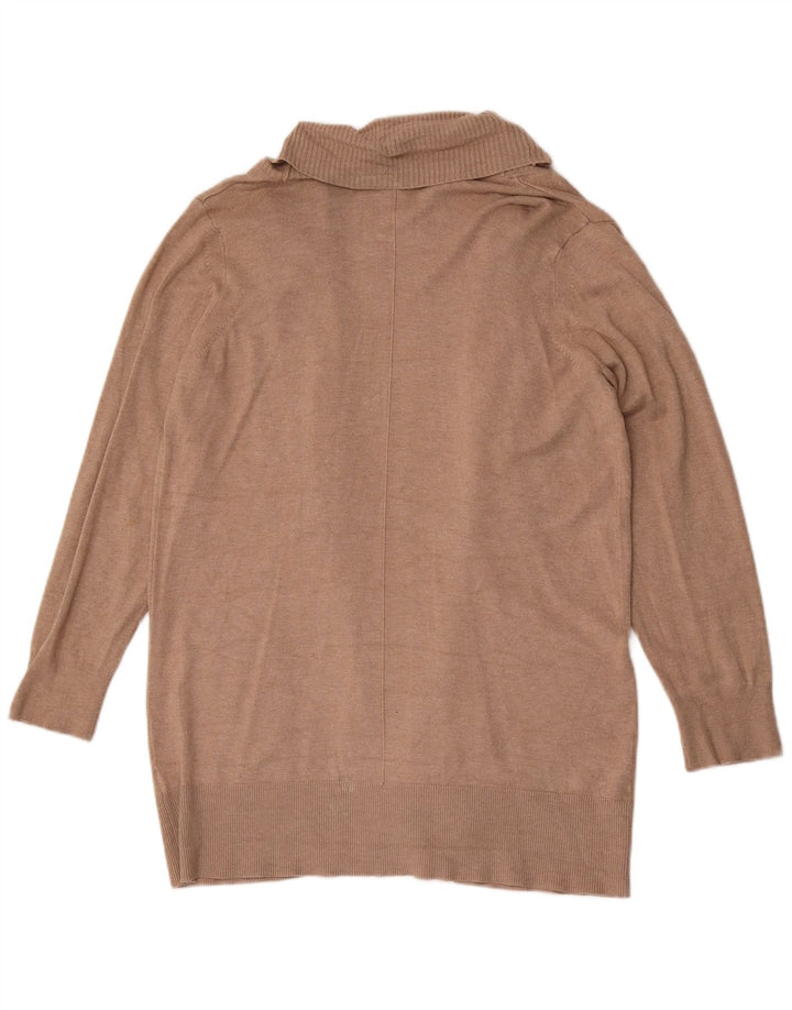 Marks & Spencer Suéter feminino Longline Open Cardigan Reino Unido 14 Médio Marrom