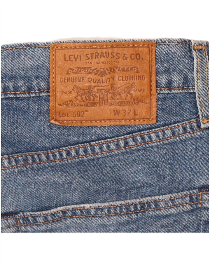 LEVI'S Masculino 502 Shorts Jeans W32 Médio Azul Algodão