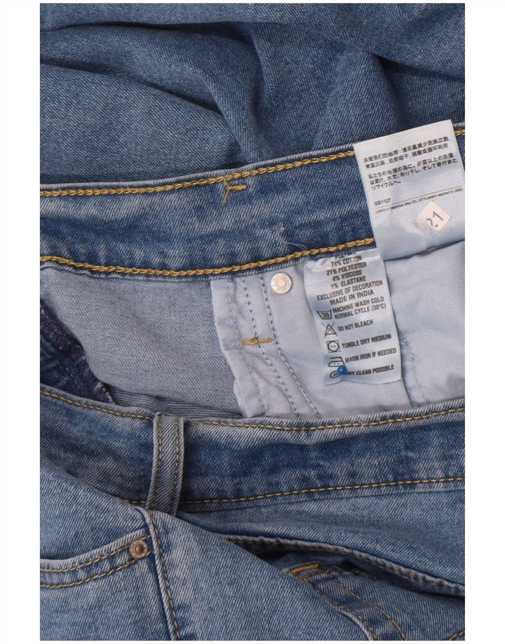 Jeans retos masculinos Levi's W34 L28 algodão azul