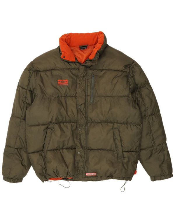 Jaqueta masculina acolchoada com capuz Umbro UK 44 2XL Khaki Nylon
