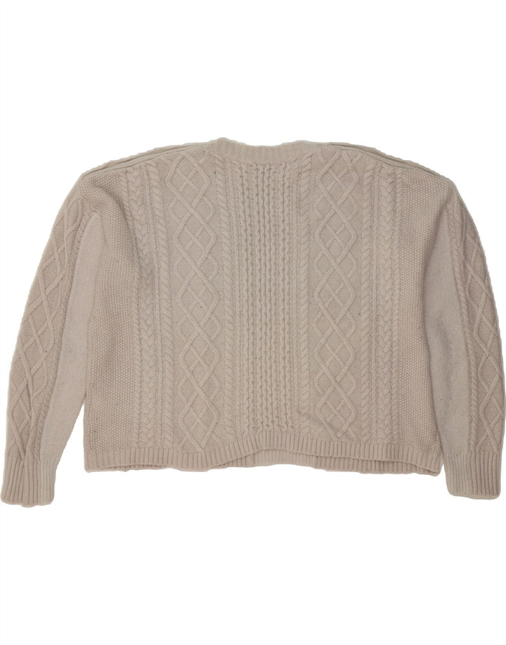 J. CREW Womens Oversized Crop Crew Neck Jumper Sweater UK 18 XL Off White Vintage J. Crew and Second-Hand J. Crew from Messina Hembry 