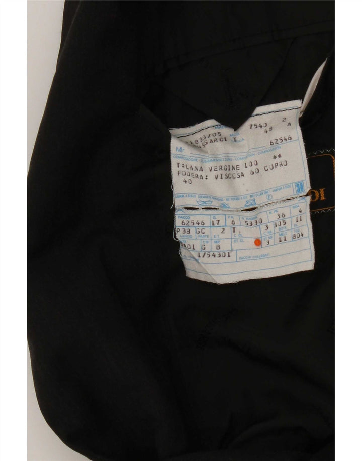 Jaqueta blazer masculina Trussardi com 2 botões IT 48 lã virgem preta média