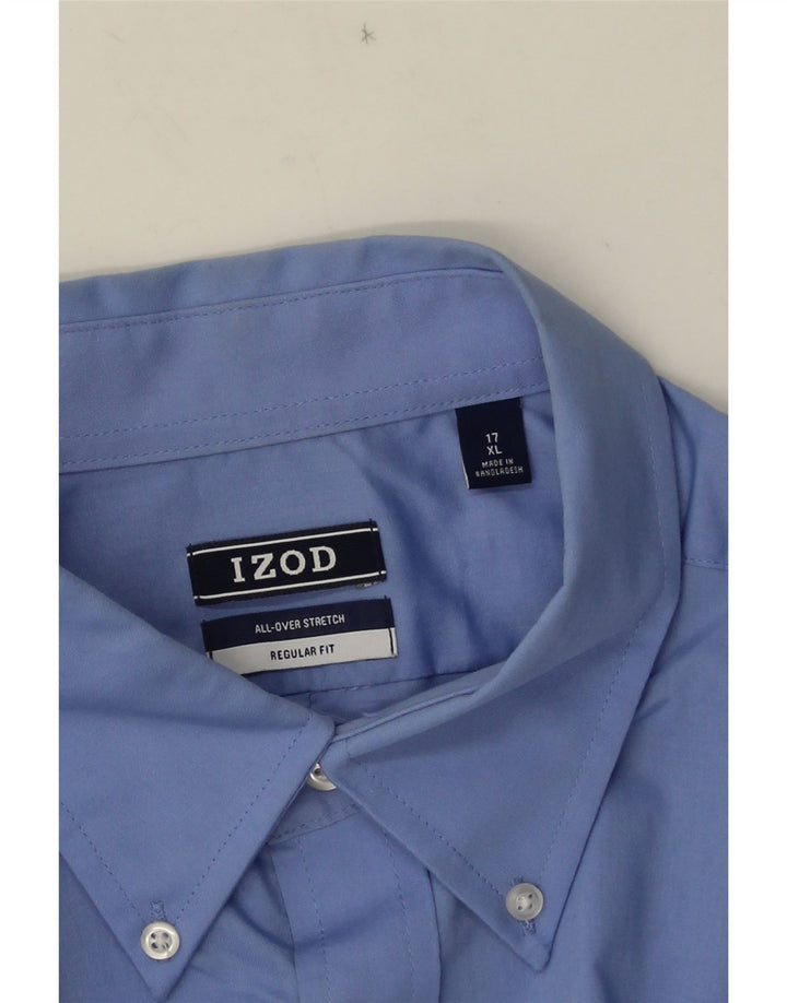Camisa masculina de manga curta de ajuste regular IZOD tamanho 17 XL azul