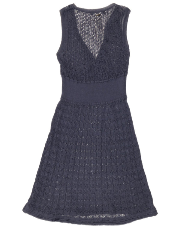 Liu Jo vestido feminino sem mangas de crochê linha A IT 42 médio azul marinho