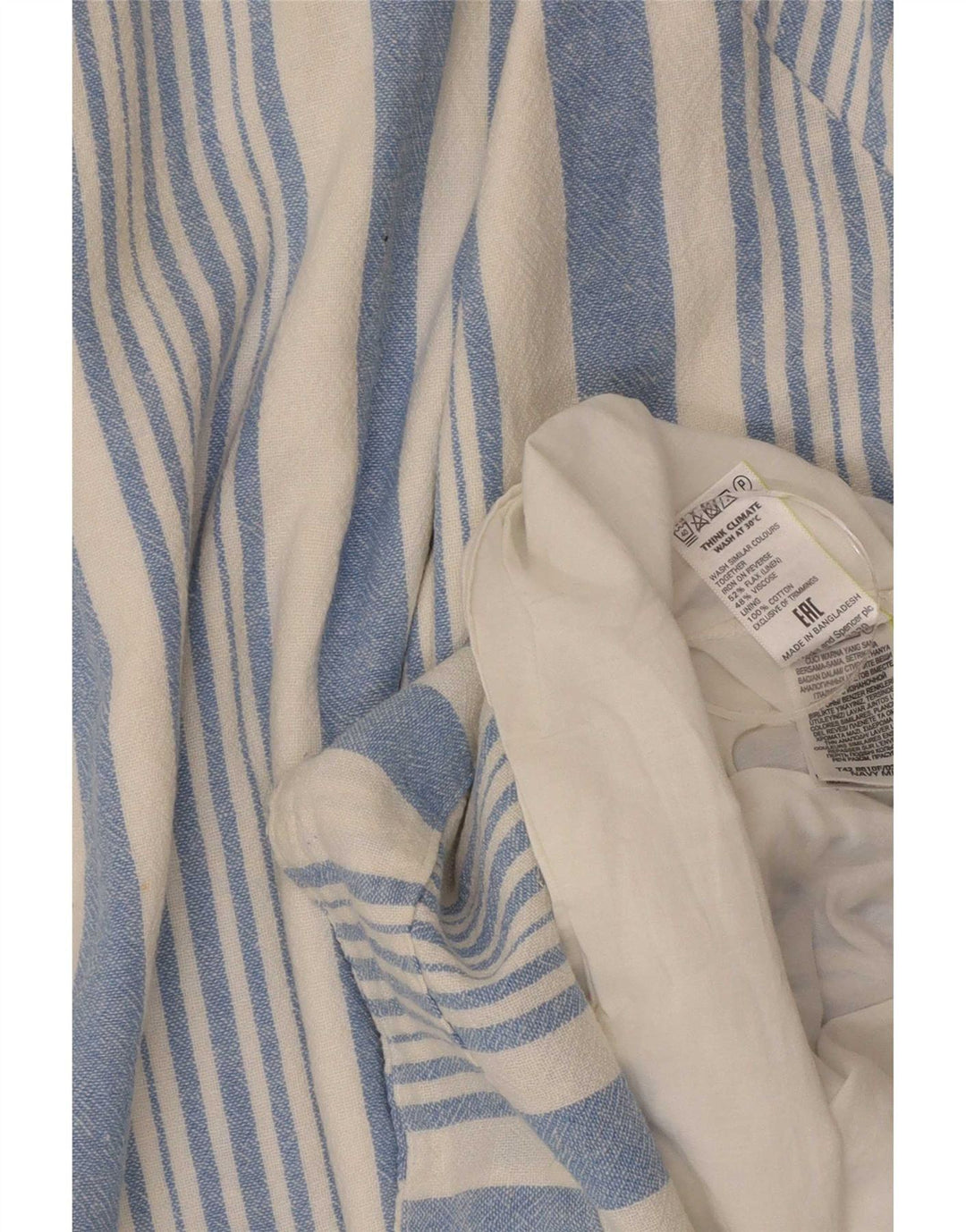 Vestido básico feminino sem mangas Marks & Spencer Reino Unido 16 listrado azul grande