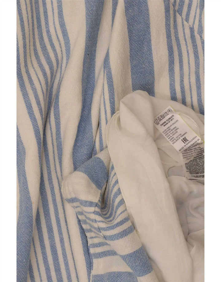 Vestido básico feminino sem mangas Marks & Spencer Reino Unido 16 listrado azul grande