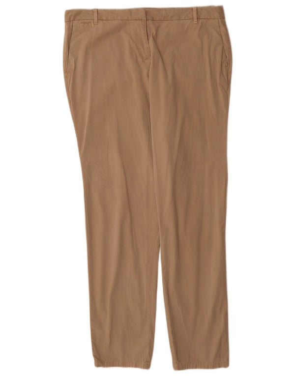 Calça Chino Feminina Marks & Spencer Slim UK 14 Grande W34 L30 Algodão Bege