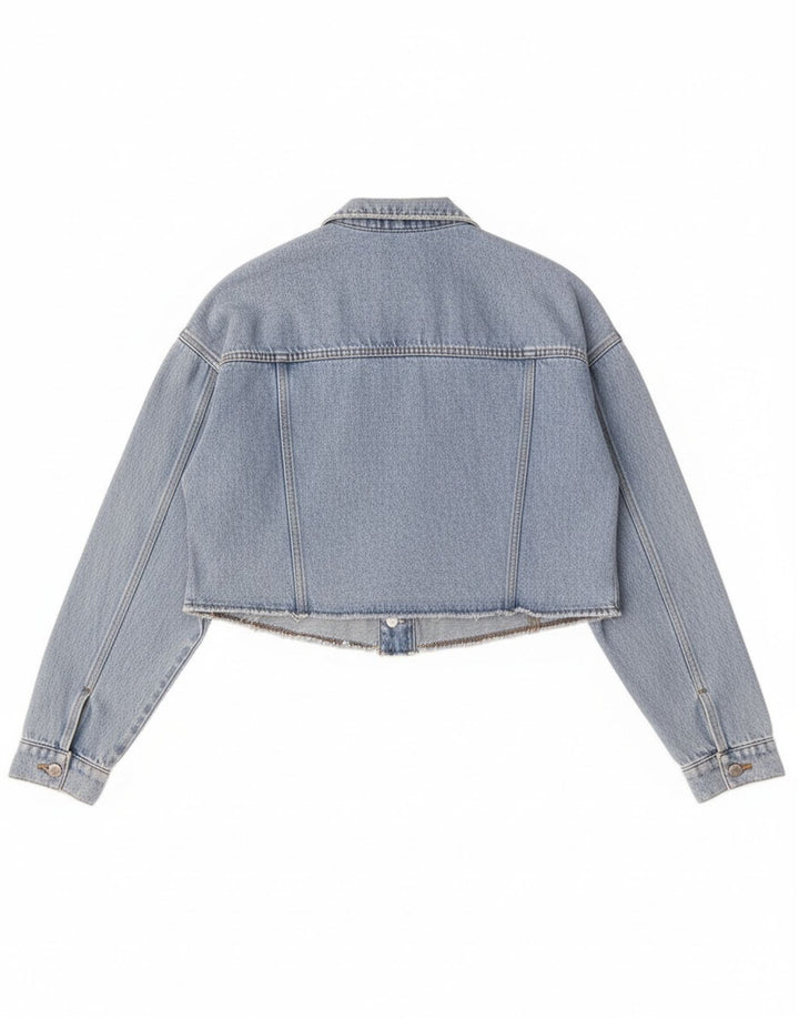 Jaqueta jeans feminina Esprit superdimensionada Reino Unido 10 algodão azul pequeno