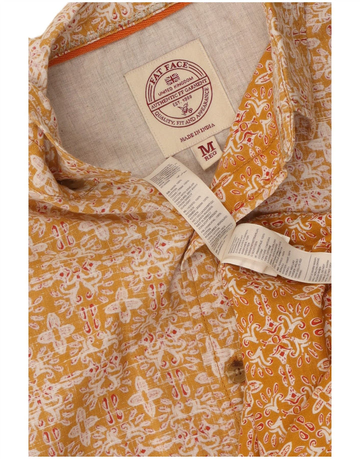 Camisa masculina de manga curta Fat Face algodão floral laranja médio