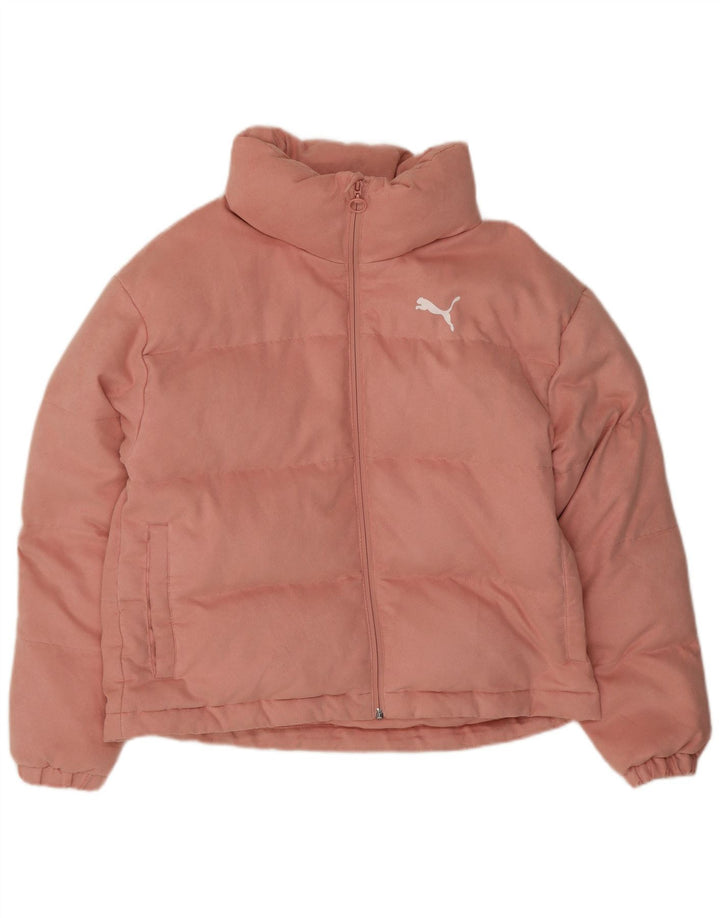 Jaqueta acolchoada feminina Puma UK 14 poliéster rosa médio