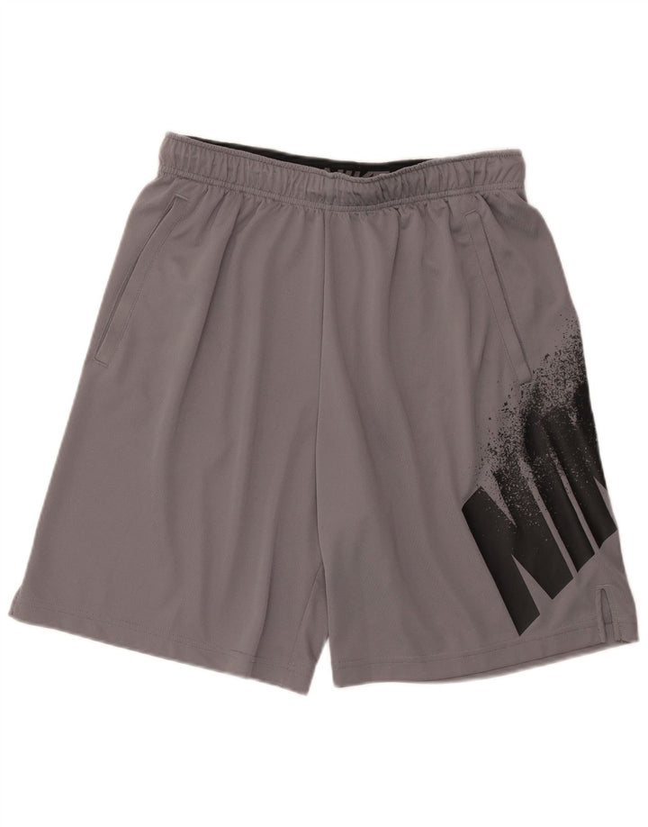 Shorts esportivos gráficos Nike Dri Fit masculino grande poliéster cinza