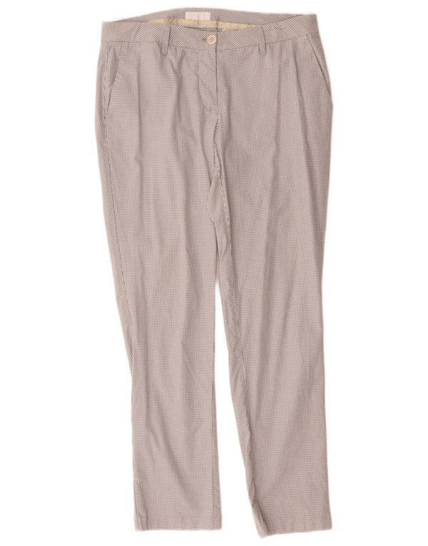 Calça chino feminina Conte of Florence IT 46 grande W32 L28 cinza guingão