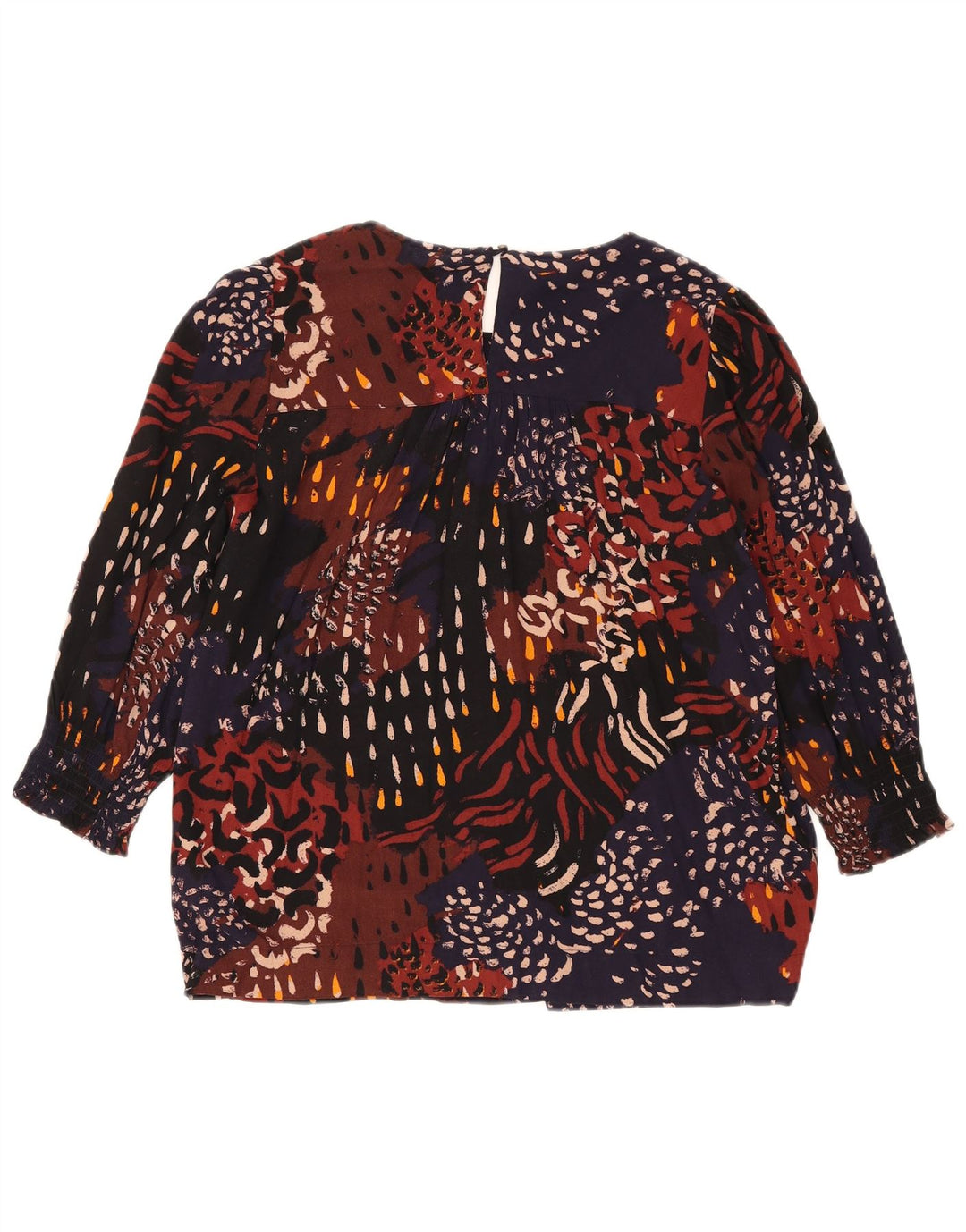 Blusa oversized feminina Fat Face Top UK 10 pequena multicolorida manchada
