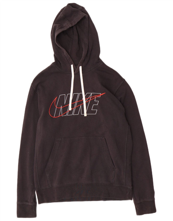 Nike masculino gráfico moletom com capuz médio algodão preto
