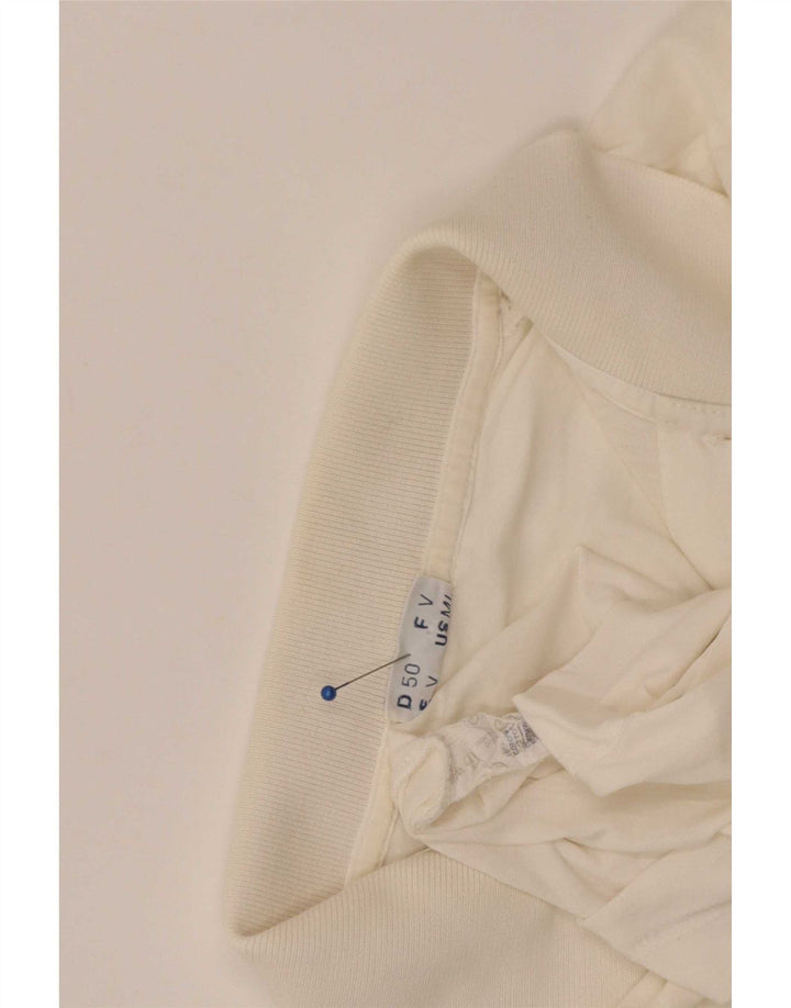 Camisa pólo gráfica masculina Sergio Tacchini algodão branco médio