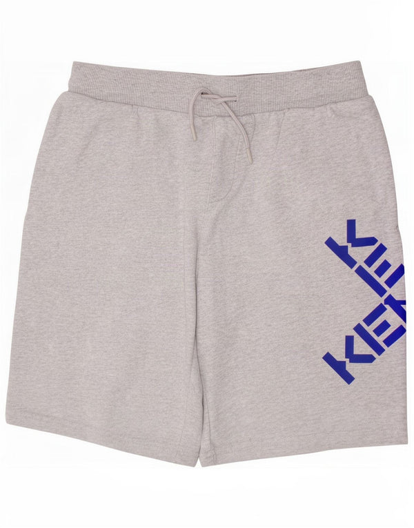 Shorts esportivos gráficos Kenzo Boys 11-12 anos algodão manchado cinza