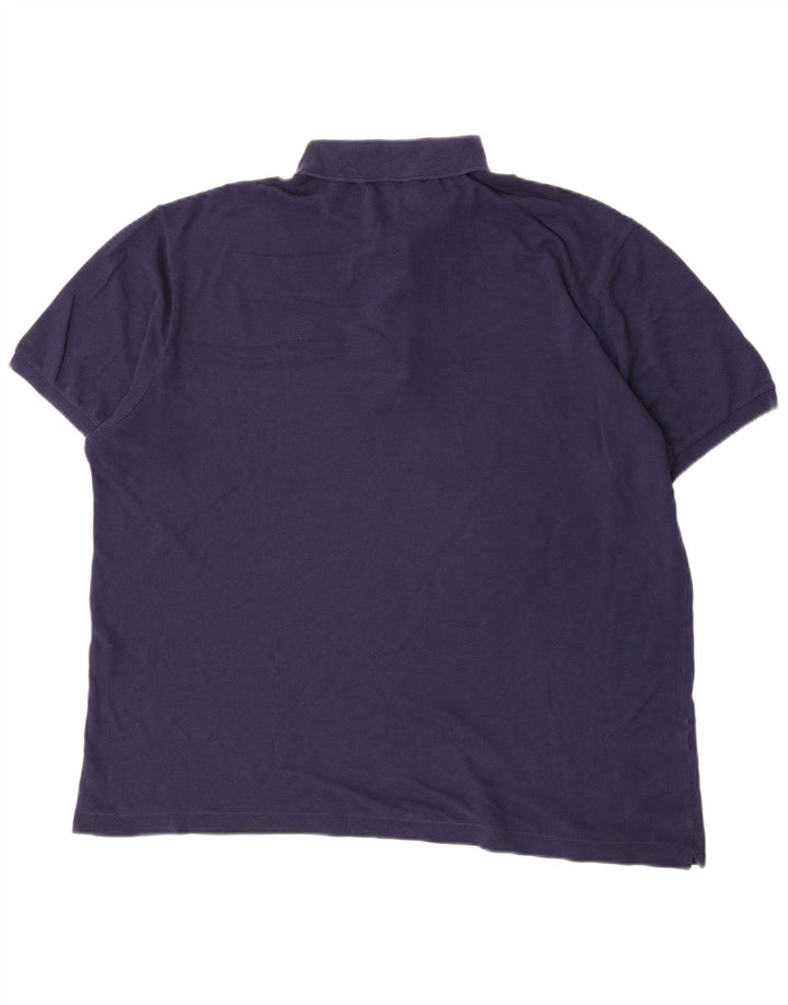 Camisa polo masculina Lacoste tamanho 8 3XL algodão azul marinho