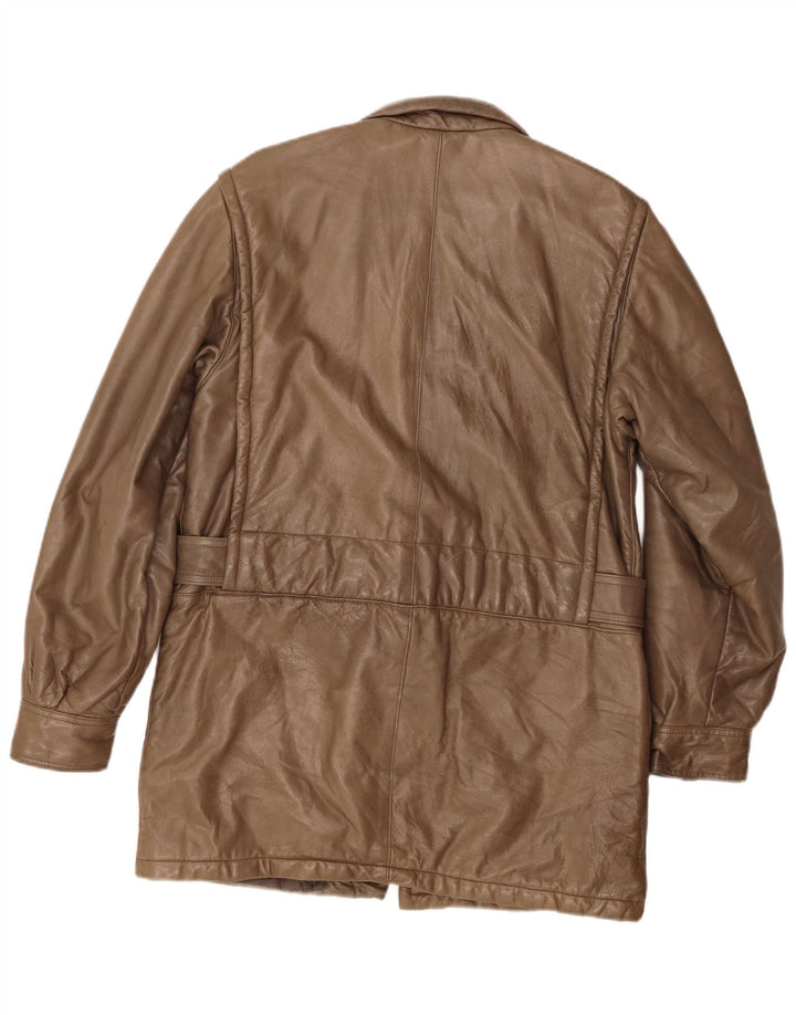 Casaco de couro masculino ROBRIK IT 48 marrom médio