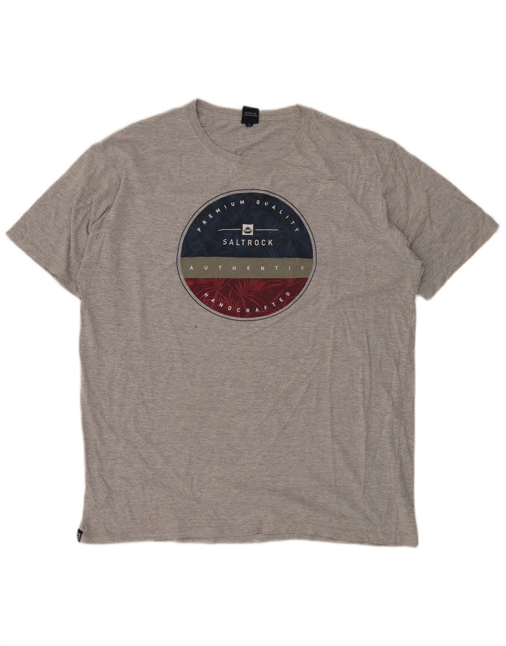 Camiseta gráfica masculina SALTROCK Top XL algodão cinza