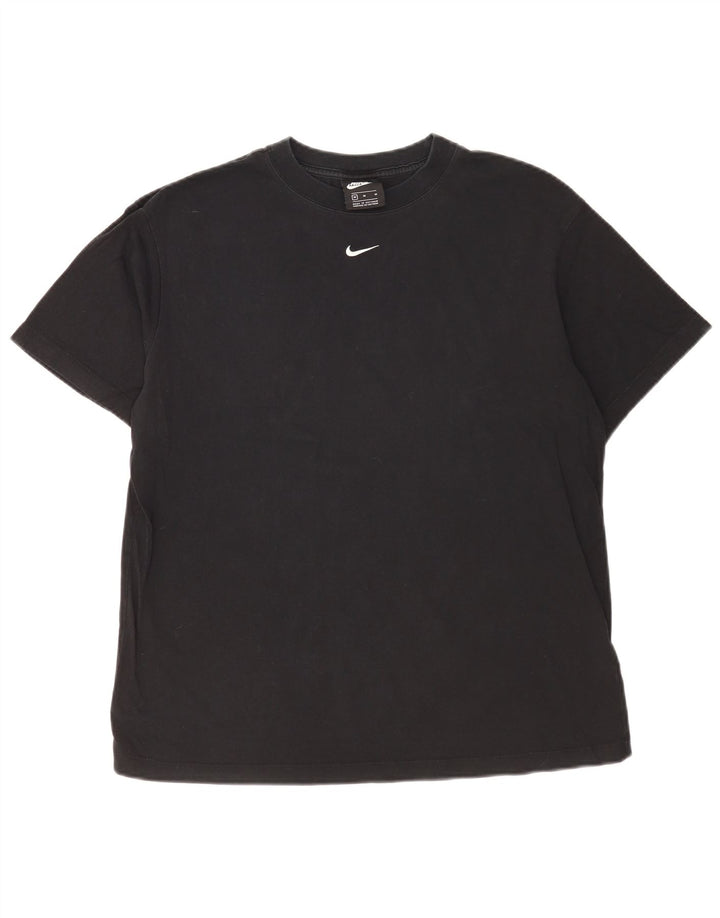 Nike Mens Camiseta Top Médio Algodão Preto