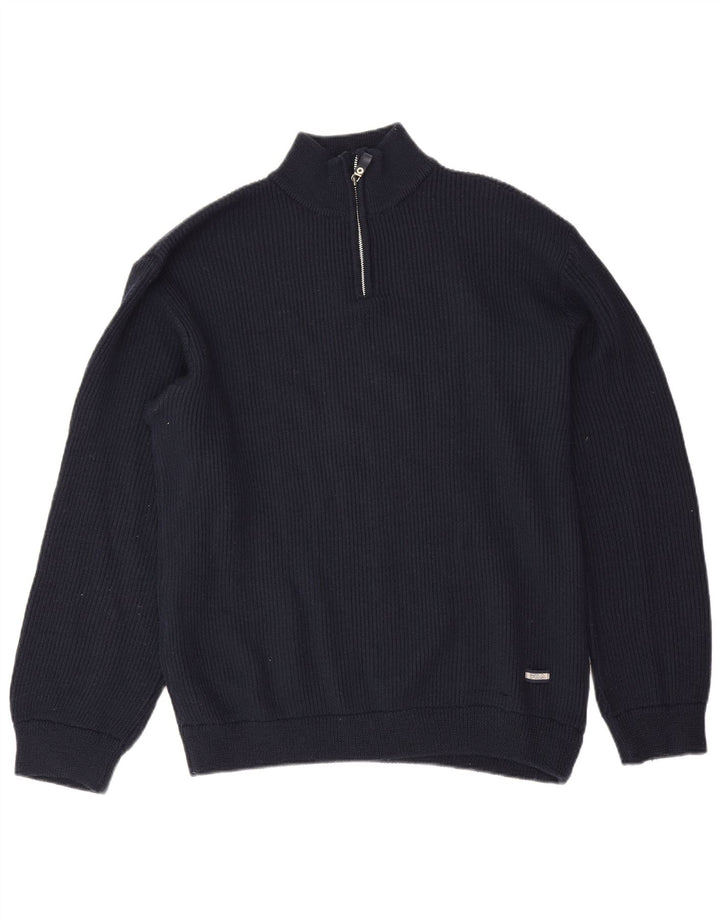 Suéter masculino Fila com zíper e gola XL azul marinho