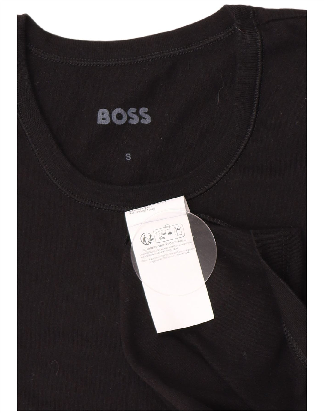 Hugo Boss Mens T-Shirt Top Pequeno Algodão Preto