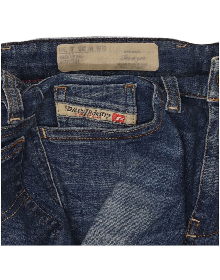 DIESEL Calça jeans skinzee feminina cintura baixa super slim skinze W25 L27 azul