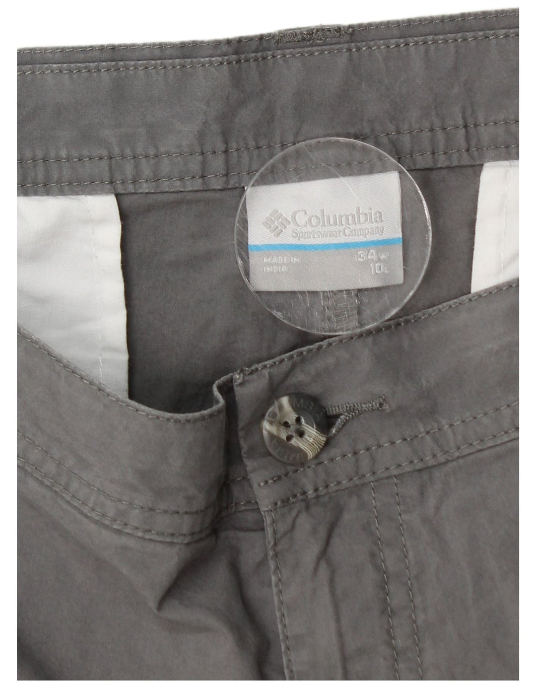 Columbia Mens Chino Shorts W34 Grande Algodão Cinza